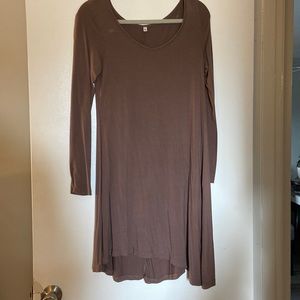 Medium toupee long sleeve high low dress